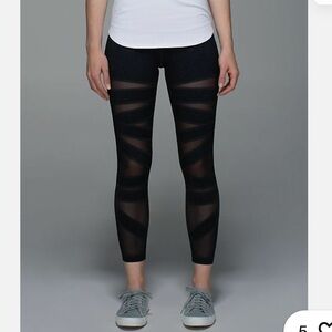 Lululemon‎ High Times Pant Tech Mesh Tight Desert Snake Deep Coal Black